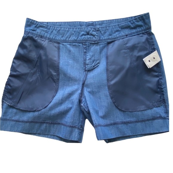 Isaac Mizrahi New York Tailored Shorts Indigo Chambray Size 4 Blue 100% Cotton - Picture 3 of 8